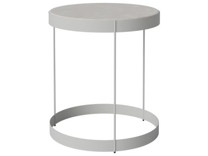 Šedý betonový konferenční stolek Drum 40 cm