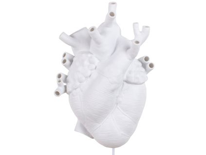 Bílé porcelánové nástěnné světlo Heart