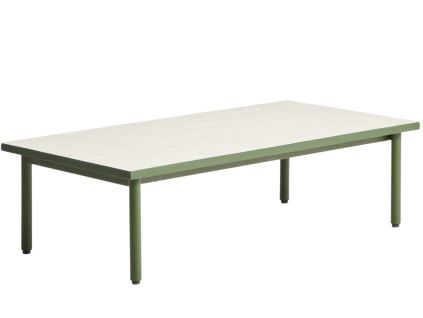 Bílo-zelený zahradní kávový  stolek kave home Maurina 61 x 122 cm