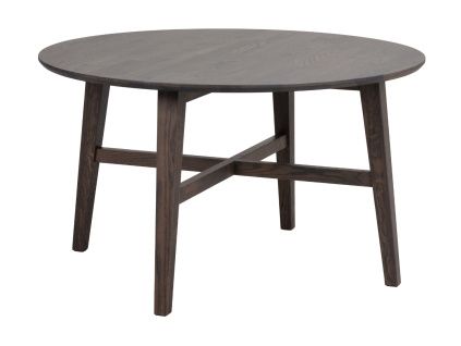 Tmavě hnědý dubový konferenční stolek ROWICO FILIPPA ⌀ 90 cm