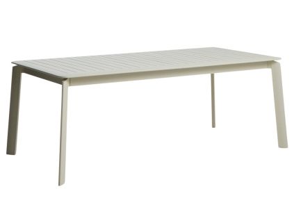 Krémový hliníkový rozkládací zahradní stůl Kave Home Brela 205/287 x 100 cm