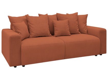 Terakotové oranžová manšestrová rozkládací pohovka Envy 245 cm
