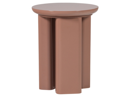 Růžový dřevěný odkládací stolek Orivo ø 40 cm