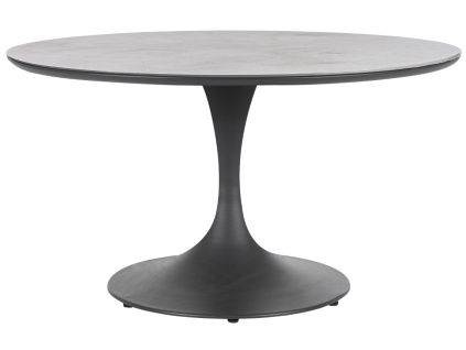 Šedý zahradní stůl Bizzotto Arnold Ø 120 cm s keramickou deskou