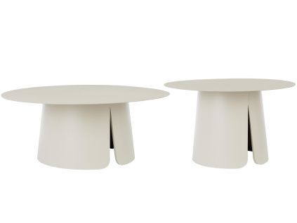 Krémový set dvou zahradních stolků Bizzotto Bryan 70/90 cm