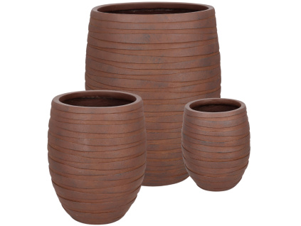 Set tří keramických zahradních květináčů Bizzotto Strips Ø25/36/49 cm