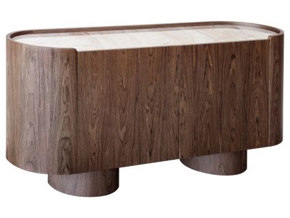 Hnědá komoda Richmond Callahan 160 x 45 cm s keramickou deskou