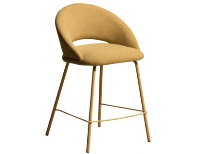 Hořčicově žlutá čalouněná barová židle Kave Home Bonali 65 cm