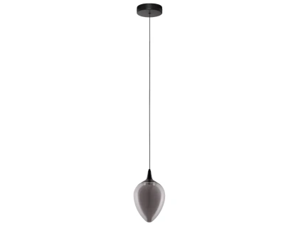 Kouřově šedé skleněné závěsné LED světlo Nova Luce Nali 14 cm