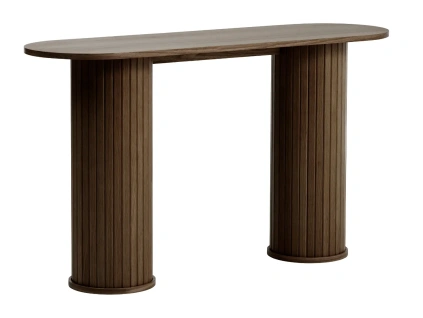 Tmavý dubový toaletní stolek Unique Furniture Nola 130 x 40 cm
