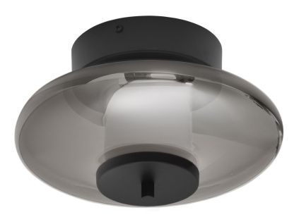Kouřově šedé skleněné stropní LED světlo Nova Luce Ballet 26 cm