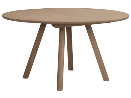 Světle hnědý dubový rozkládací jídelní stůl CLAPPERTON 140/240 x 140 cm