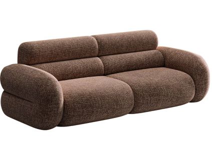 Hnědá žinylková trojmístná pohovka MICADONI Neo 220 cm