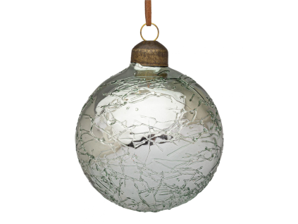 Set šesti stříbrných vánočních ozdob Bizzotto Glaciate Ø8 cm