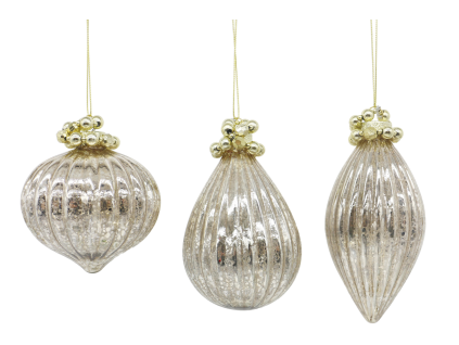Set šesti zlatých vánočních ozdob Bizzotto Reflections II. Ø7/8 cm
