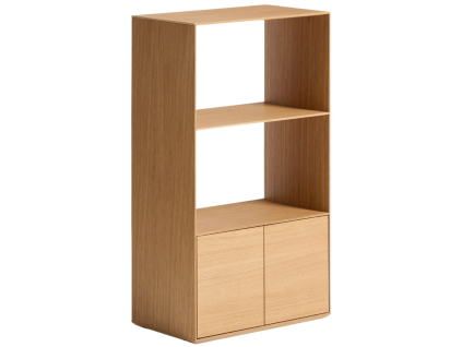 Dubová knihovna Kave Home Visala 106 x 60 cm se dvěma policem