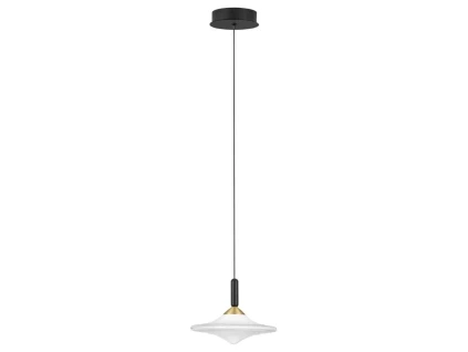 Bílé skleněné závěsné LED světlo Nova Luce Diaz 23 cm