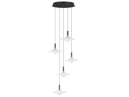 Bílé skleněné závěsné LED světlo Nova Luce Diaz 53 cm