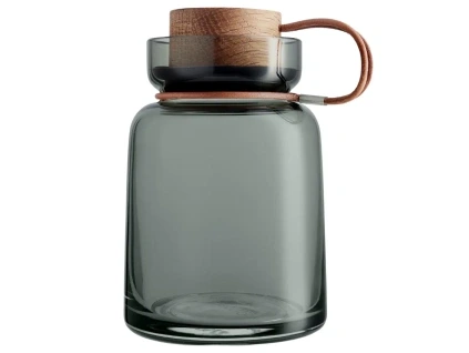 Kouřově šedá skleněná dóza Silhouette 0,7 l