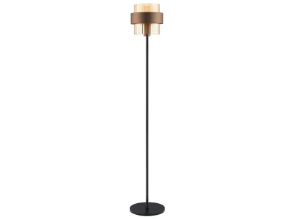 Hnědá skleněná stojací lampa Nova Luce Serena 163 cm