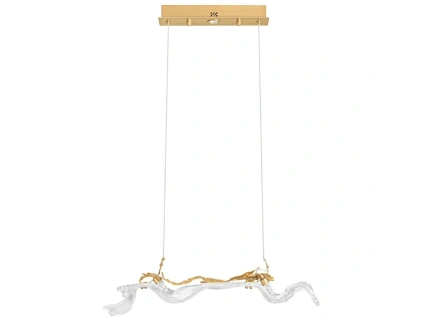 Zlaté skleněné závěsné LED světlo Nova Luce Avesa 61 cm