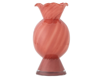 Růžová skleněná váza Rajan 29 cm