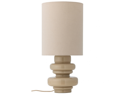 Béžová skleněná stolní lampa Fabiola