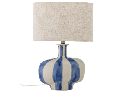 Modro-bílá kameninová stolní lampa Alida