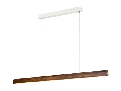 Tmavé dřevěné závěsné LED světlo Akeno 115 cm
