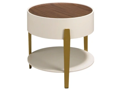 Ořechový odkládací stolek Angel Cerdá No. 2150. ⌀52 cm