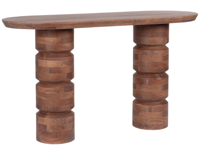 Hnědý dřevěný toaletní stolek Bizzotto Cortez 130 x 45 cm