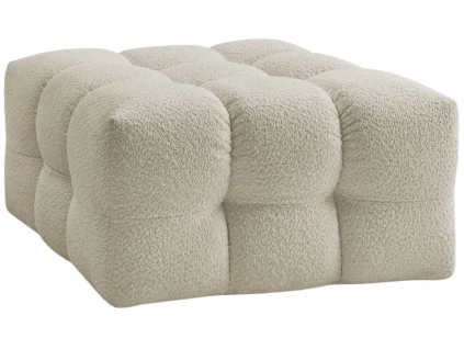 Béžová bouclé podnožka Cloud 84 x 84 cm