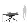 Černý skleněný rozkládací jídelní stůl Kave Home Theone 160-210 x 90 cm