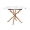 Skleněný jídelní stůl Kave Home Argo 119 cm s přírodní kovovou podnoží
