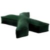 Tmavě zelený sametový polštář písmeno X 40 cm -fv-interier-25