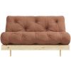 Hnědá dvoumístná rozkládací pohovka Karup Design Roots 140 cm