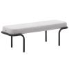 Světle šedá čalouněná lavice Kave Home Compo 130 cm