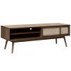 Tmavě hnědý dubový TV stolek Unique Furniture Barrali 150 x 45 cm