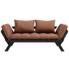 Hnědá dvoumístná rozkládací pohovka Karup Design Bebop 174 cm s černou konstrukcí