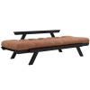 Hnědá dvoumístná rozkládací pohovka Karup Design Bebop 174 cm s černou konstrukcí