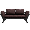 Tmavě hnědá dvoumístná rozkládací pohovka Karup Design Bebop 174 cm s černou konstrukcí