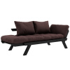 Tmavě hnědá dvoumístná rozkládací pohovka Karup Design Bebop 174 cm s černou konstrukcí