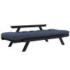 Tmavě modrá dvoumístná rozkládací pohovka Karup Design Bebop 174 cm s černou konstrukcí