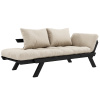 Béžová dvoumístná rozkládací pohovka Karup Design Bebop 174 cm s černou konstrukcí