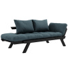 Petrolejově modrá dvoumístná rozkládací pohovka Karup Design Bebop 174 cm s černou konstrukcí