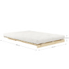 Tmavě hnědá dvoumístná rozkládací pohovka Karup Design Roots 140 cm s hnědou konstrukcí