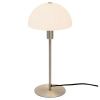 Opálově bílá skleněná stolní lampa Ellen se stříbrnou podstavou