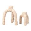 Béžový kovový svícen DUTCHBONE CRUZ 16 cm