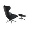Černé kožené lounge křeslo FLEXLUX MORE