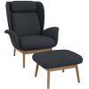 Tmavě modré čalouněné lounge křeslo FLEXLUX PADOVA